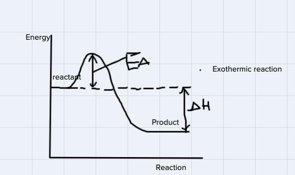 show the enthalpy profile of either an exothermic or endothermic reaction and show-example-1