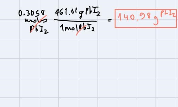 Determine the mass of lead (II) iodide that will be produced when 139 ml of 4.4M potassium-example-4