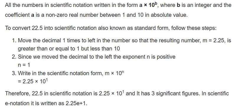 Scientific notation of 22.5 pounds-example-1