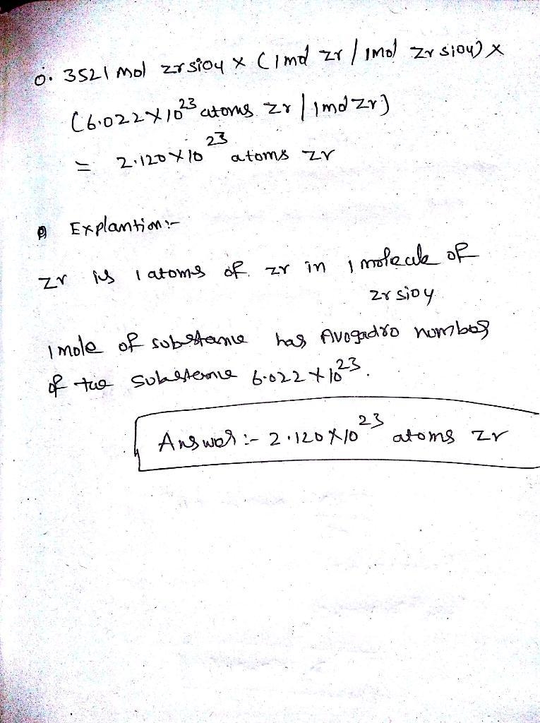 Quantity of atoms in .3521 mol in ZrSiO4-example-1