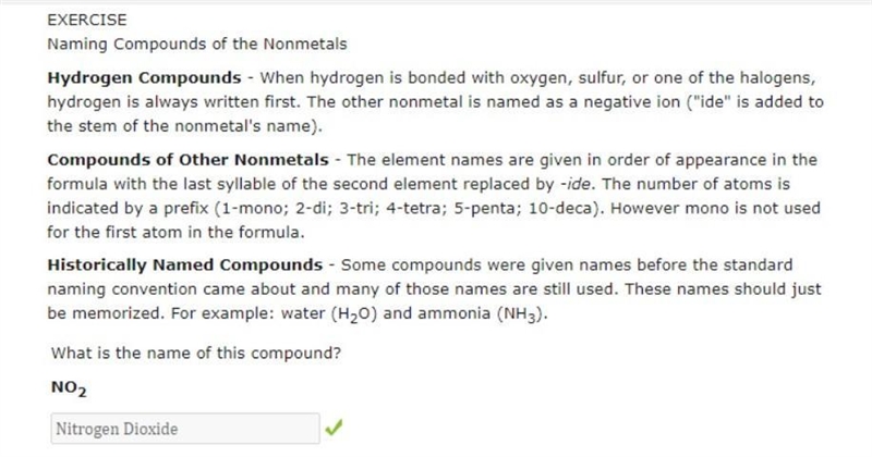 Naming Compounds of the Nonmetals Hydrogen Compounds When hydrogen is bonded with-example-1