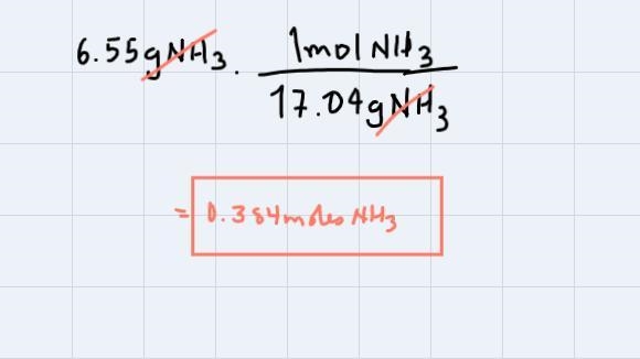 11. 6.55 g of ammonia (NH3) react completely according to the following reaction:2NH-example-1