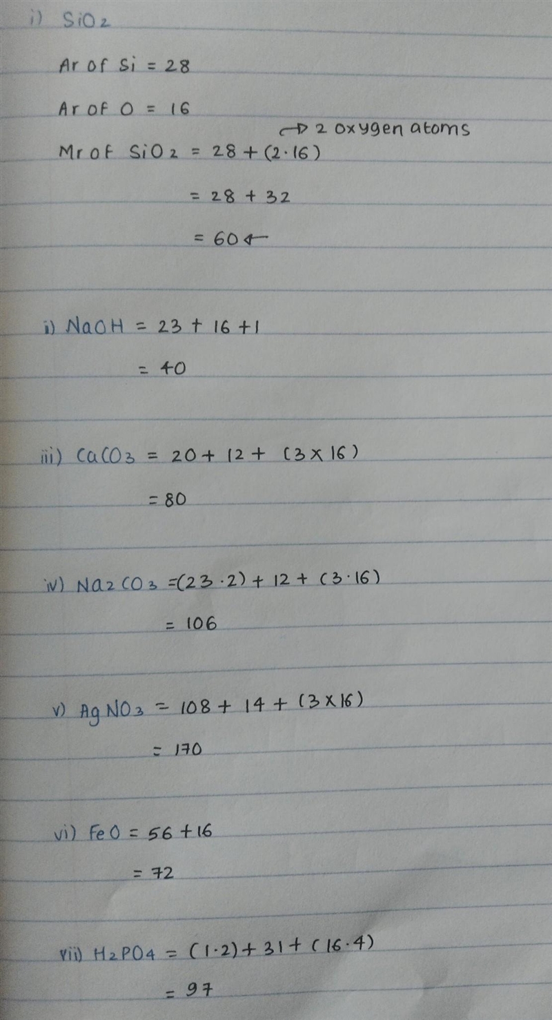 Solve for the molecular/formula mass of the following compounds. 1. Silicon dioxide-example-1