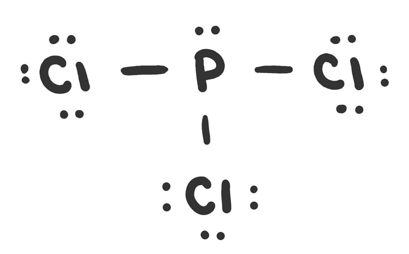 How many bonding electrons are in the Lewis structure of PCl₃? 5 6 4 2-example-1