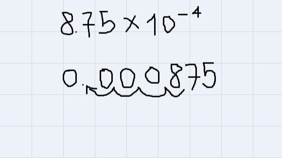 Convert 8.75X10^-4 to regular number-example-1