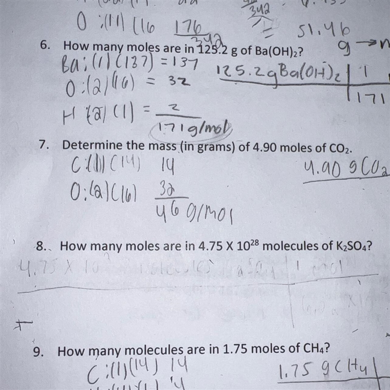 I need to figure out how to do #8 it needs me to find how many moles-example-1