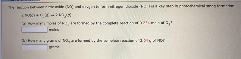 The reaction between nitric oxide (NO) and oxygen to form nitrogen dioxide (NO₂) is-example-1