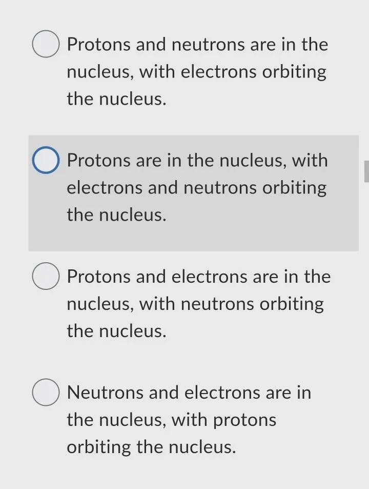 Which of the following accurately describes the structure of an atom?-example-1