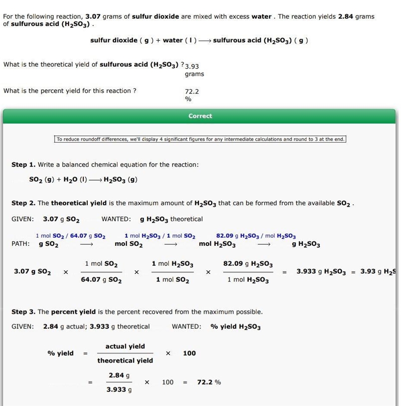 For the following reaction, 3.07 grams of sulfur dioxide are mixed with excess water-example-1