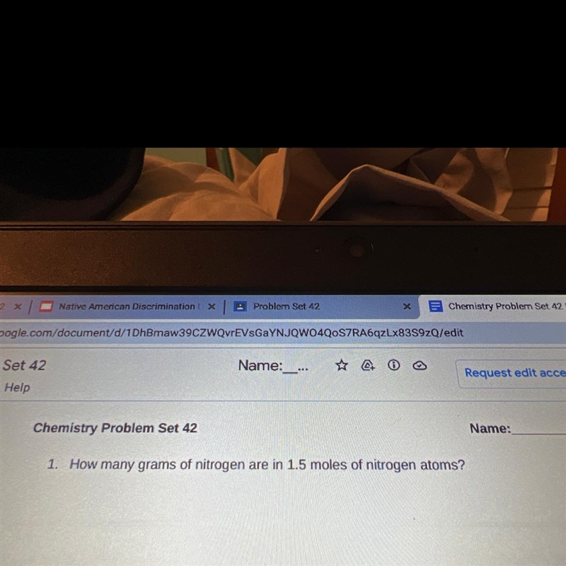 How many grams of nitrogen are in 1.5 moles of nitrogen atoms-example-1