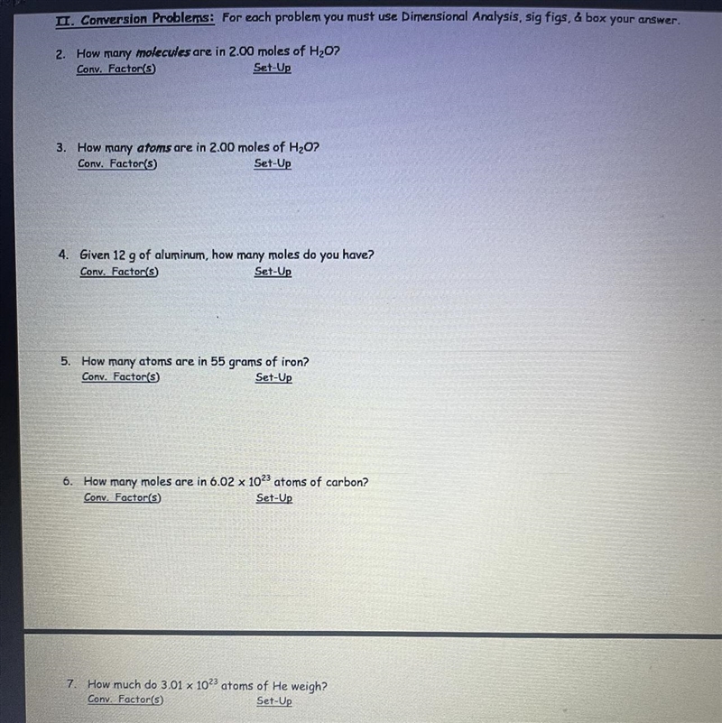 Please help me set up the conversion factors + the set up. thank you-example-1