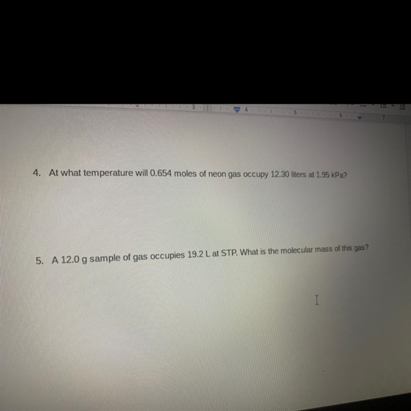 At what temperature will 0.654 moles of neon gas occupy 12.30 liters at 1.95 kPa?-example-1