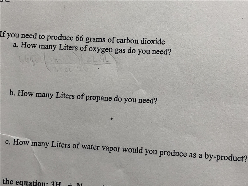 If you need to produce 66 grams of carbon dioxide. How many liters of oxygen gas do-example-1