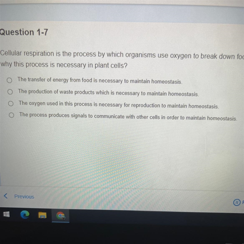 Cellular respiration is the process by which organisms use oxygen to break down food-example-1