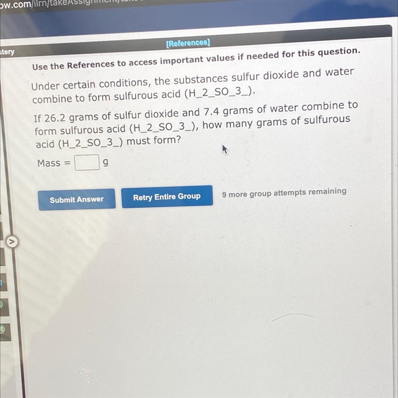 Under certain conditions, the substances sulfur dioxide and water combine to form-example-1