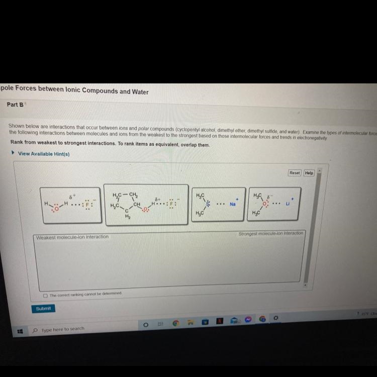 Rank from weakest to strongest interactions based on intermolecular forces and trends-example-1