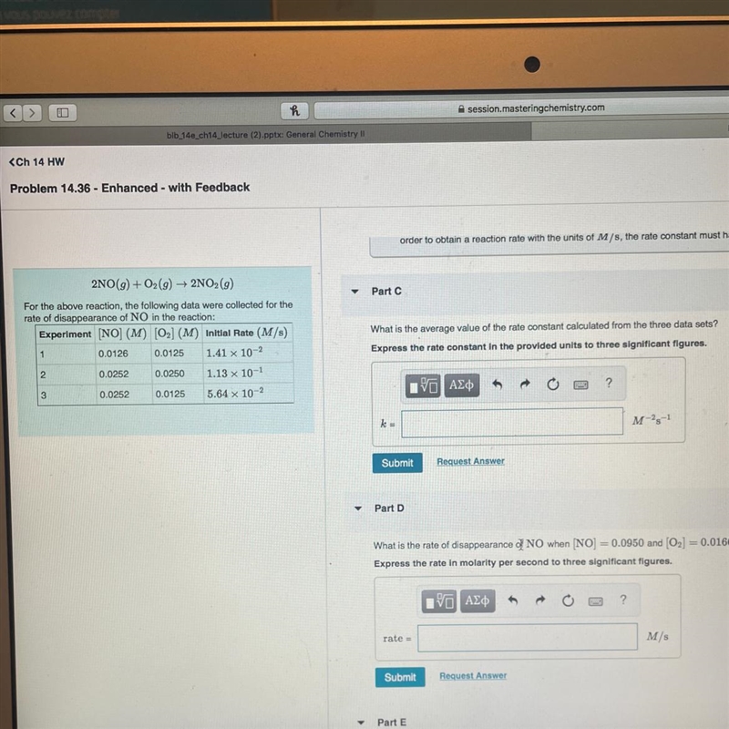 What is the average value of rate constant calculated in the data sets?-example-1