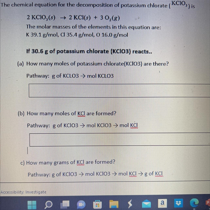 The question is a 3 part question. I need help with the calculations. Thank youPART-example-1