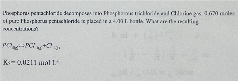 Phosphorus pentachloride decomposes into Phosphorous trichloride and Chlorine gas-example-1