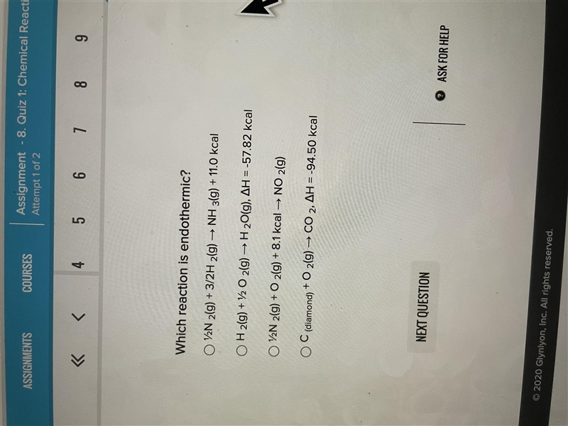 Which reaction is endothermic-example-1