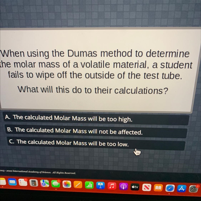 When using the Dumas method to determinethe molar mass of a volatile material, a studentfails-example-1