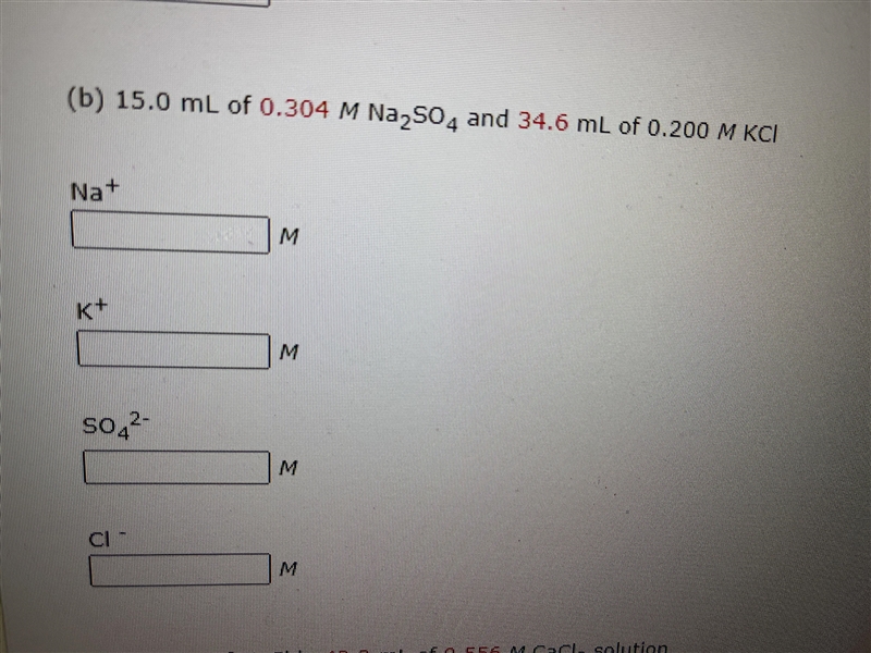 Indicate the concentration of each ion present in the solution formed by mixing the-example-1