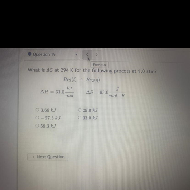 What is the triangle G at 294K for the following process at 1.0 atm?-example-1