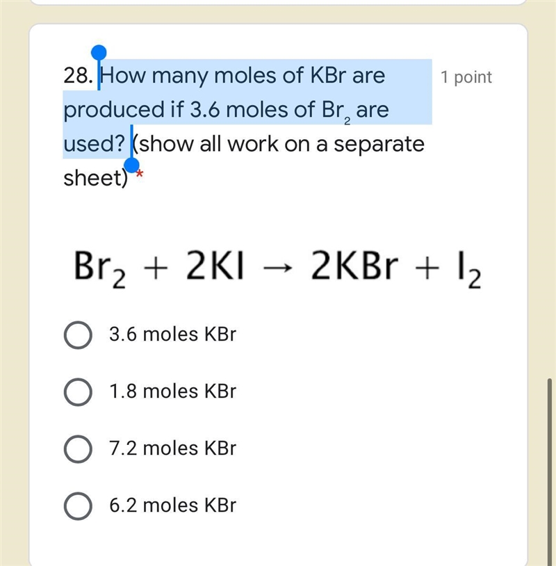 How many moles of KBr are produced if 3.6 moles of Br₂ are used?-example-1