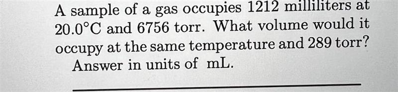 (The question is in the photo Sorry lol) A sample of a gas occupies 1212 milliliters-example-1