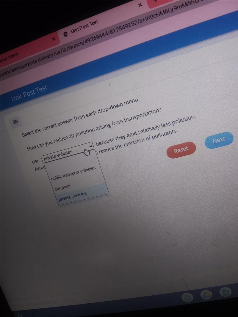 Select the correct answer from each drop-down menu. How can you reduce air pollution-example-3