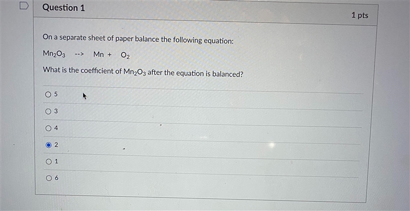 On a separate sheet of paper balance the following equation:Mn203-->Mn +02What-example-1