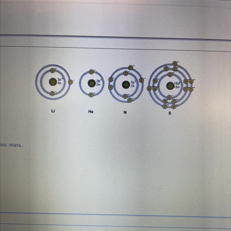 Order these elements from LEAST to GREATEST atomic mass. A) Li, He N.S B) He, Li, N-example-1