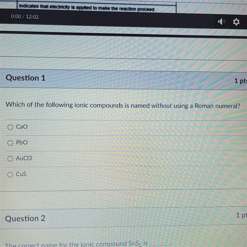 Which of the following ionic compounds is named without using a Roman numeral?-example-1