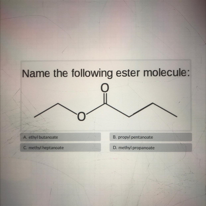 Name the following ester molecule:-example-1