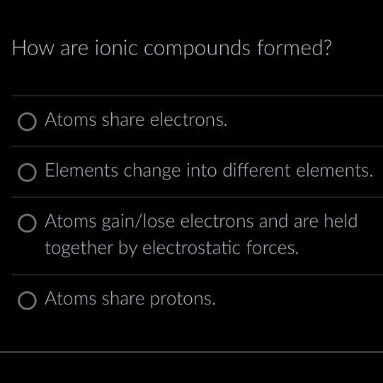 How are ionic compounds formed?-example-1