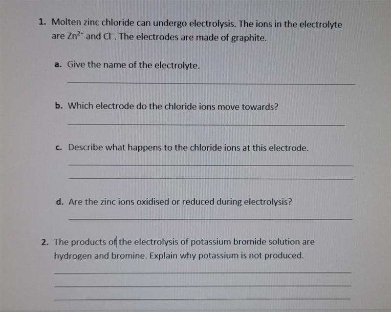 Questions on Electrolysis, pls help if you can!!​-example-1