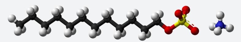 Describe the structure of ammonium lauryl sulfate. Refer to the given diagram. Your-example-1