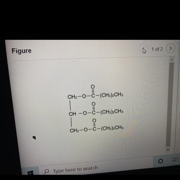 Draw a carboxylic acid that results from the hydrolysis of glyceryl tributyrate. Include-example-1