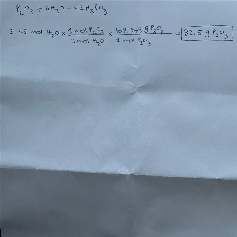 How many grams of diphosphorus trioxide, P2O3, are required to react completely with-example-1