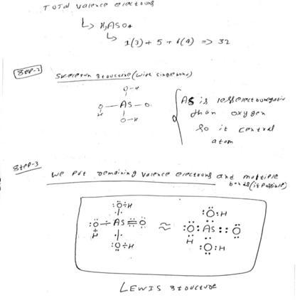 On a piece of paper, draw the Lewis structure for arsenic acid, H3AsO4. Show your-example-1