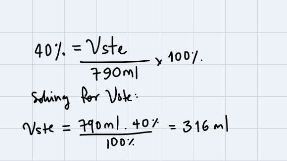 An 80 proof brandy is 40.0 % (v/v) ethyl alcohol. The "proof" is twice the-example-2