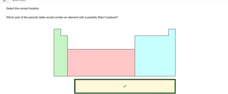 Which part of the periodic table would contain an element with a partially filled-example-1