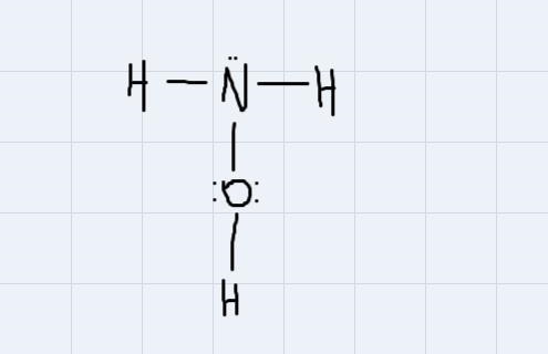 The Lewis structure for NH2OHa. many double bonds b. one double bond c. no double-example-1