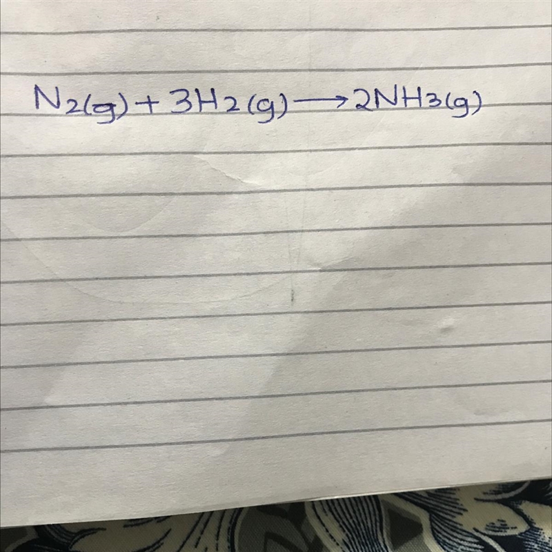 What is the balanced form of the chemical equation shown below? N2(g) + H2(g) → NH-example-1