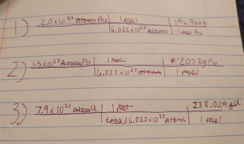 PLEASE HELP FAST ! Calculate the mass in grams of each of the following . 2.0•10^23 gold-example-1