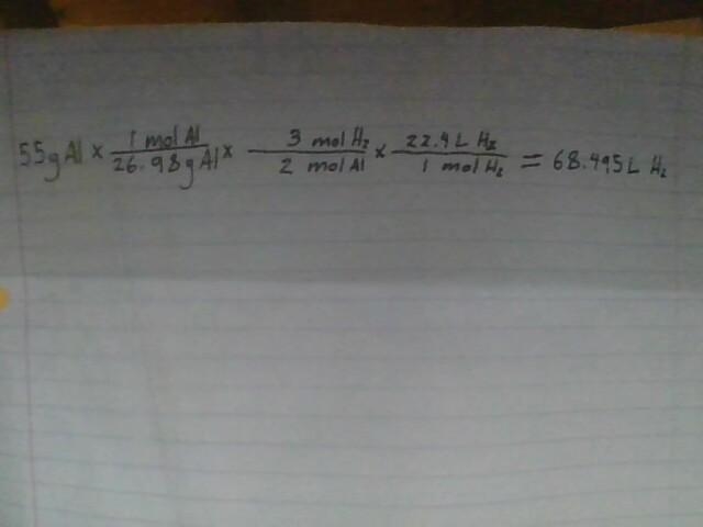 What is the volume in liters of hydrogen gas that would be produced by the reaction-example-1