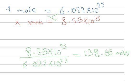 How many moles is 8.35x 10^25-example-1