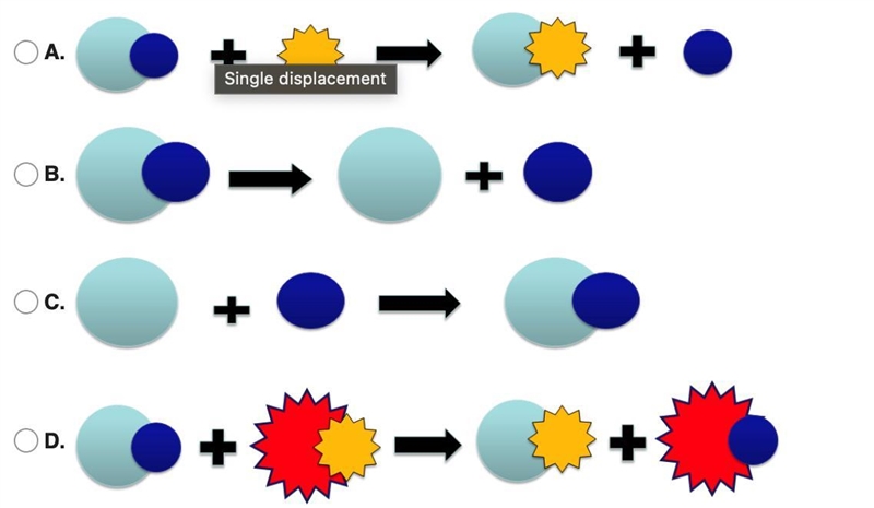 Which of the following reactions depicts a decompostion reaction?-example-1