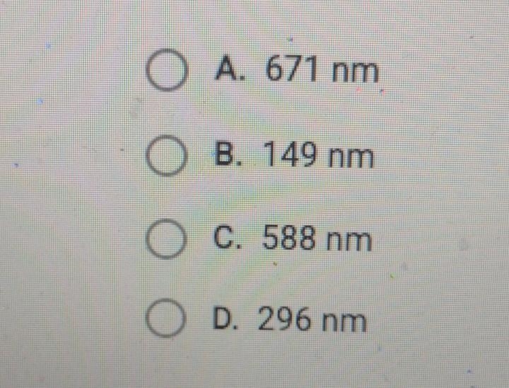 What is the wavelength of a light of frequency 4.47x10^14 Hz?​ (It's 671 nm)-example-1