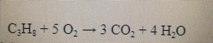 What are the limiting and excess reactants if 20.0g of C3H8 reacts with 10.0g of O-example-1